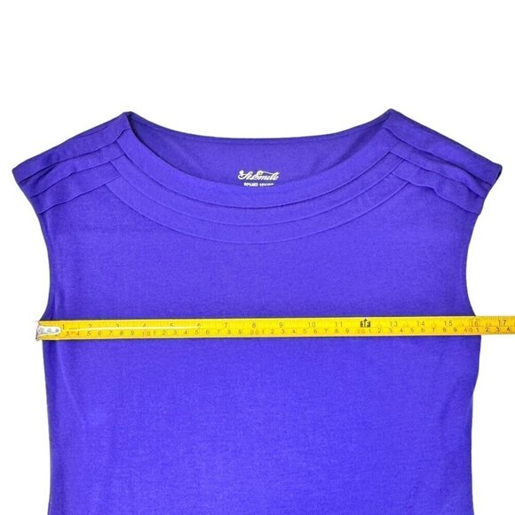 St. Emile Sleeveless Top Sz. 6 Purple Modal Cashmere Blend Ballet Neck Preppy - Picture 6 of 12